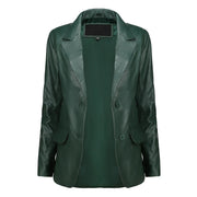Women’s Classic Green Leather Blazer