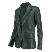 Women’s Classic Green Leather Blazer